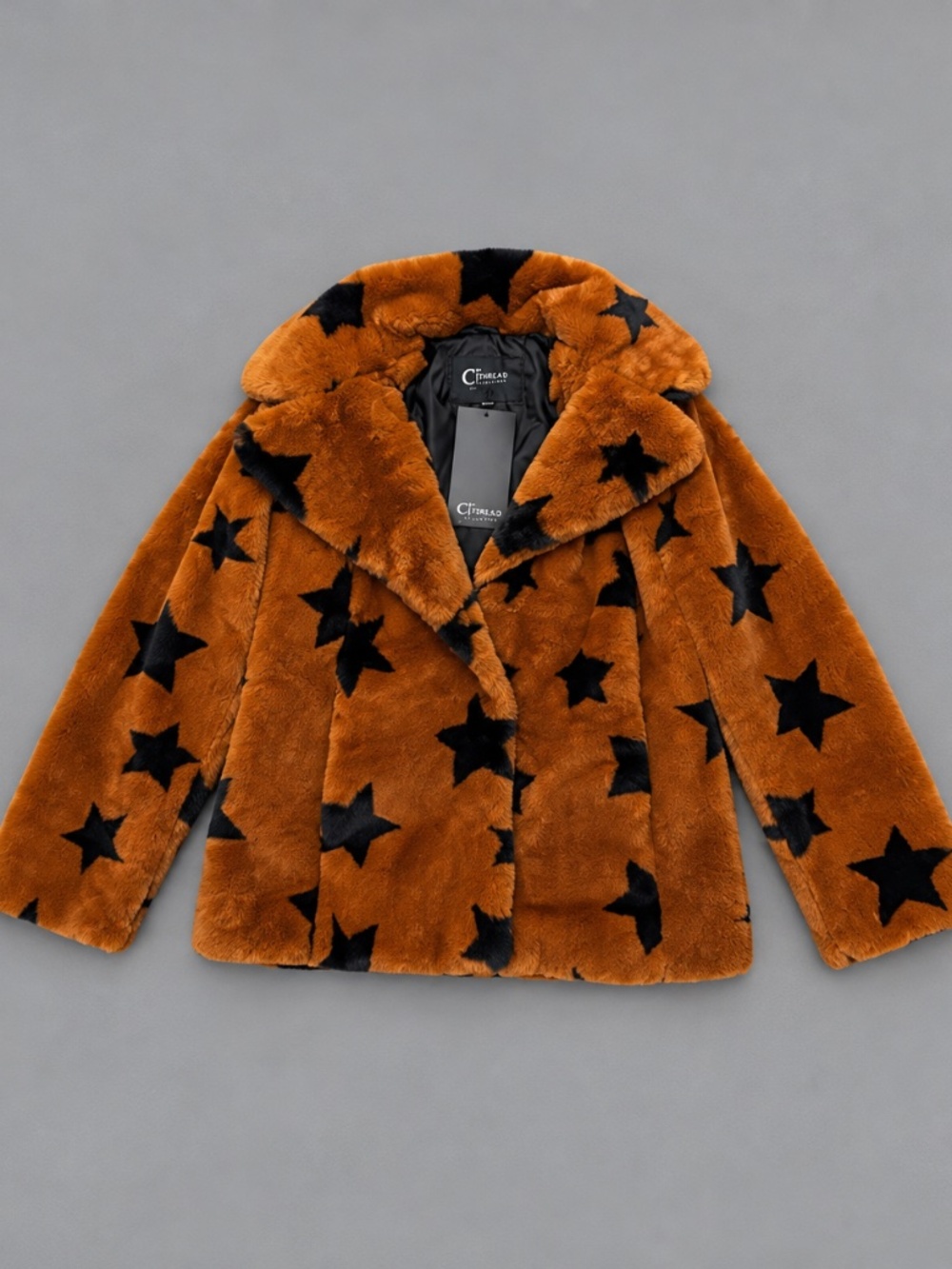 C Thread Collective Faux Fur Star Jacket XXS NWT